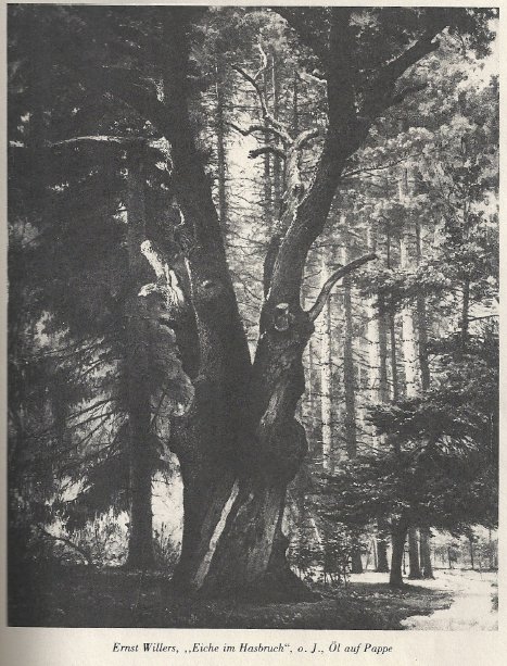 Ernst Willers Eiche im Hasbruch o. J. Oel auf Pappe